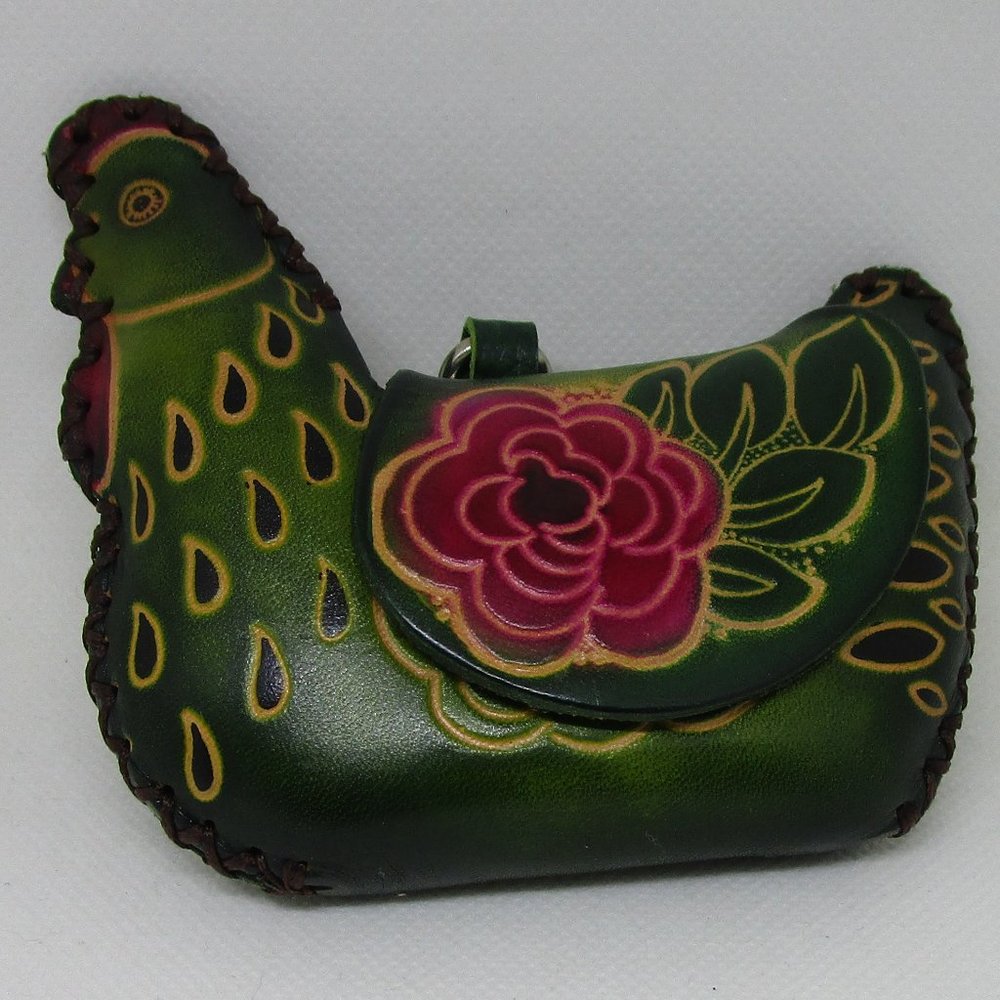 chicken shaped tiny wristlet coin purse